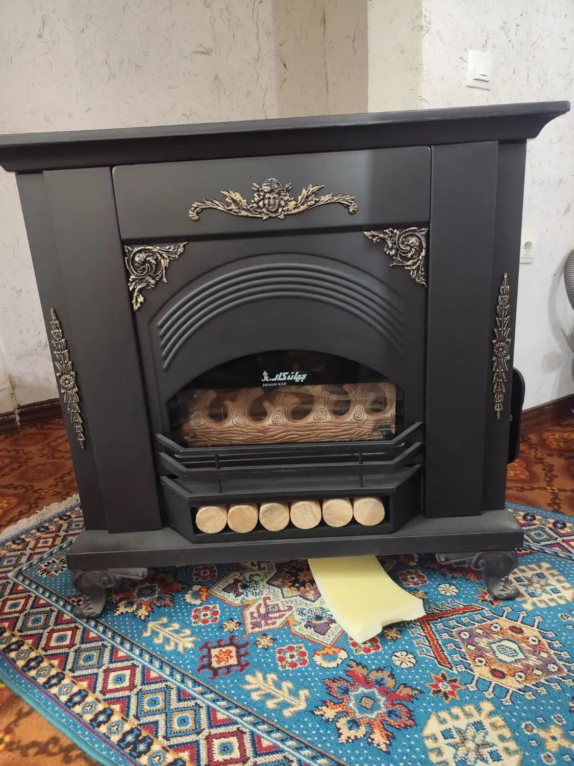 بخاری طرح شومینه نونو|بخاری، هیتر، شومینه|کاشان, شهرک خاتم الانبیا (مسکن ملی کاشان)|دیوار