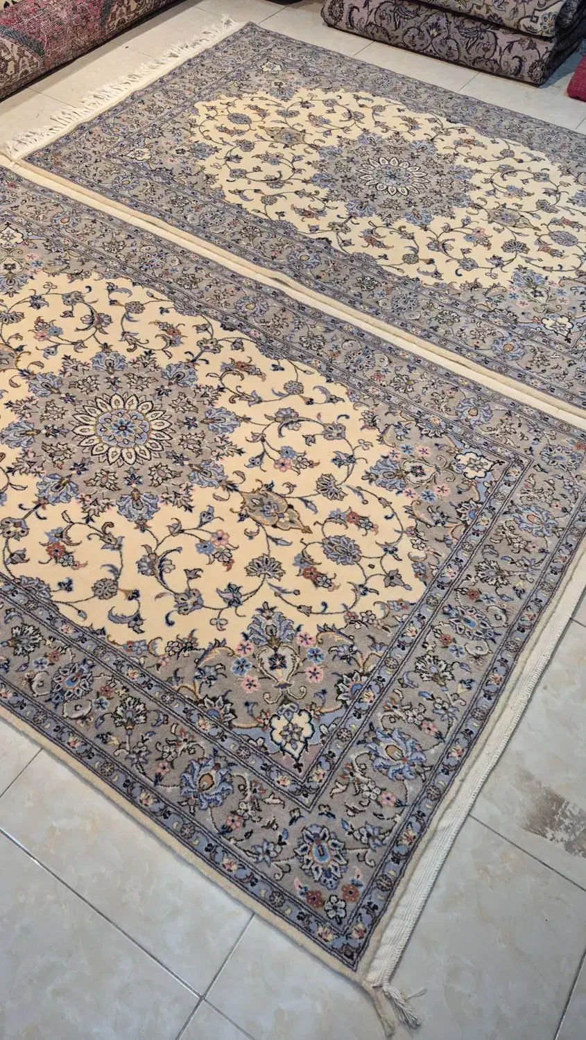 یک جفت فرش قالیچه دستباف کاشان|فرش|کرج, برغان|دیوار