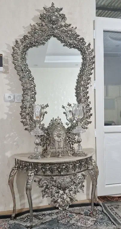 آینه شمعدان طرح برنز|صنایع دستی و سایر لوازم تزئینی|تبریز, |دیوار