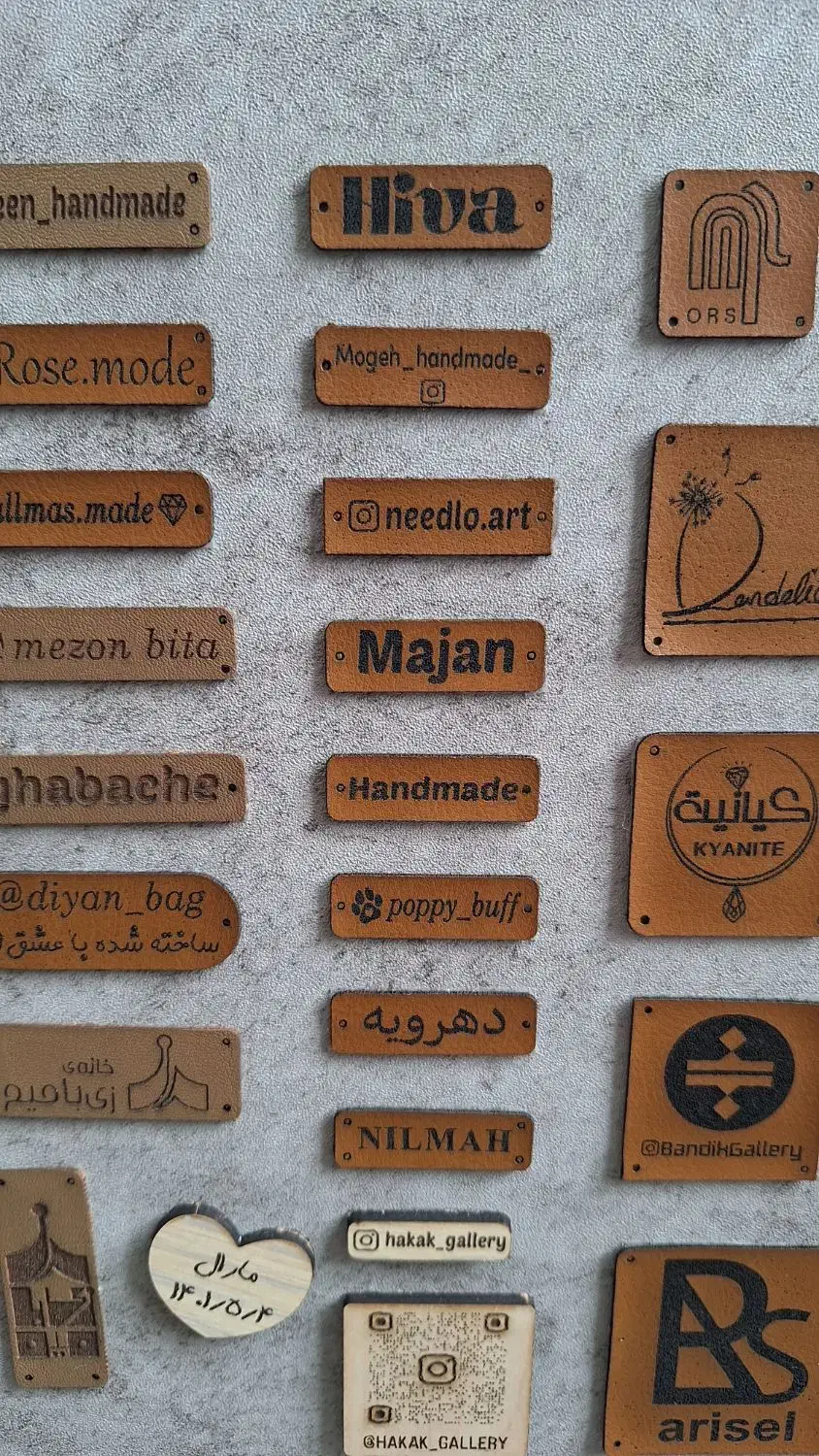 حک و برش اتیکت چرمی با متن دلخواه|لوازم خیاطی و بافتنی|تهران, امام زاده عبدالله|دیوار