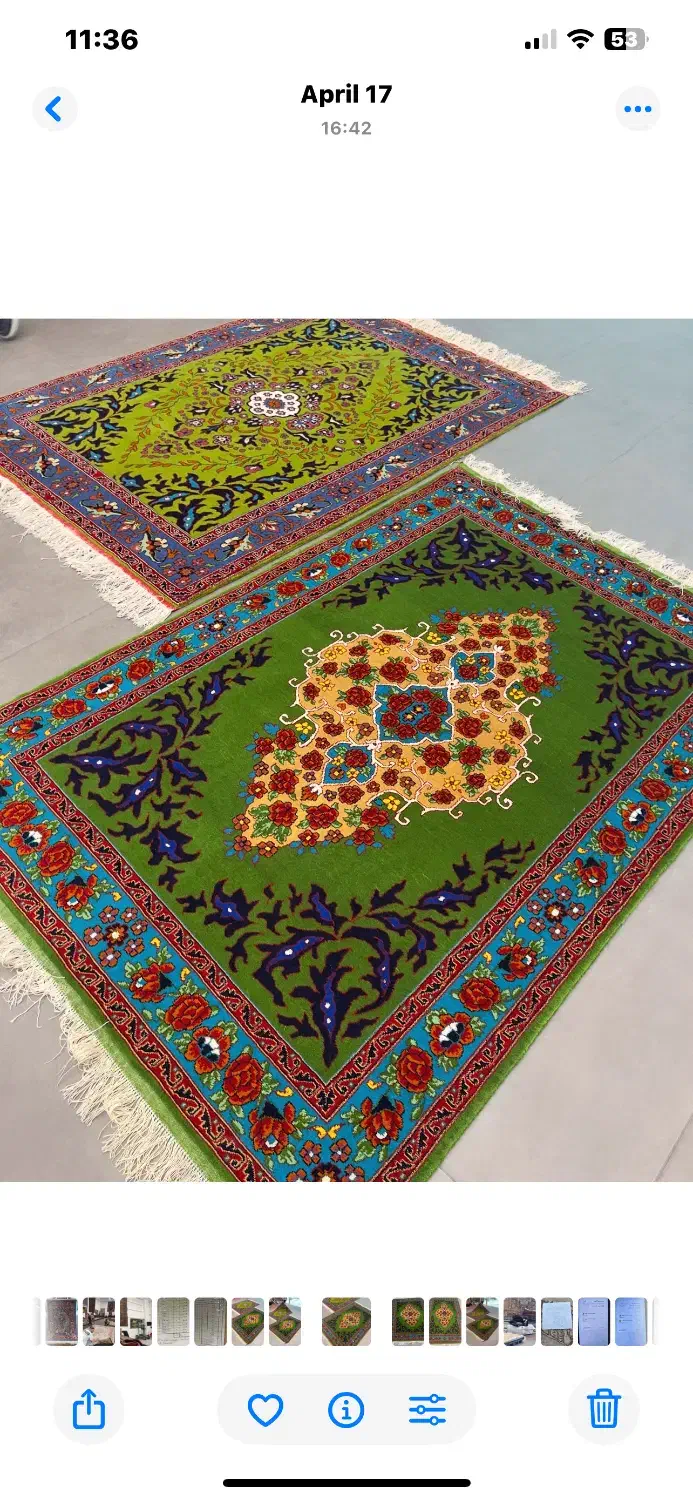 فرش دستباف کف ساده سبز (بساک کرج هستیم )|فرش|تهران, شهرک غزالی|دیوار
