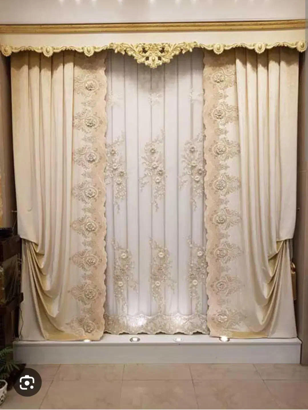 پرده سلطنتی درحد نو  شسته.  سفید سورمه ای|پرده، رانر، رومیزی|فیروزآباد (فارس), |دیوار