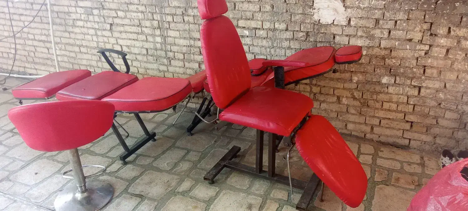 صندلی سه تیکه مناسب آرایشگاه تمیز روکش چرم|آرایشگاه و سالن‌های زیبایی|کارون, |دیوار