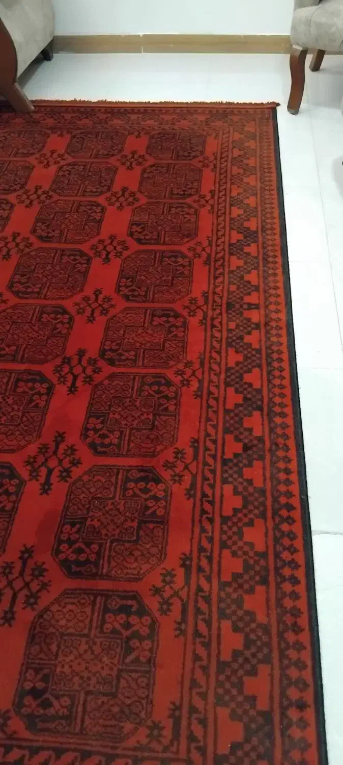 دو عدد فرش ابریشمی ماشینی مدرن وشیک به رنگ قرمز|فرش|آمل, |دیوار