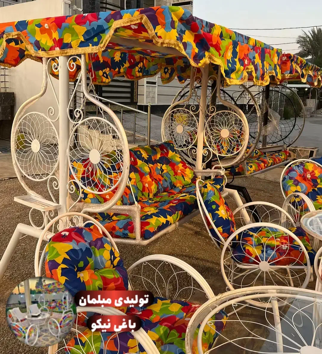 میز و صندلی باغی/ مدل گلبرگ سبک و اقتصادی|صندلی و نیمکت|چالوس, |دیوار