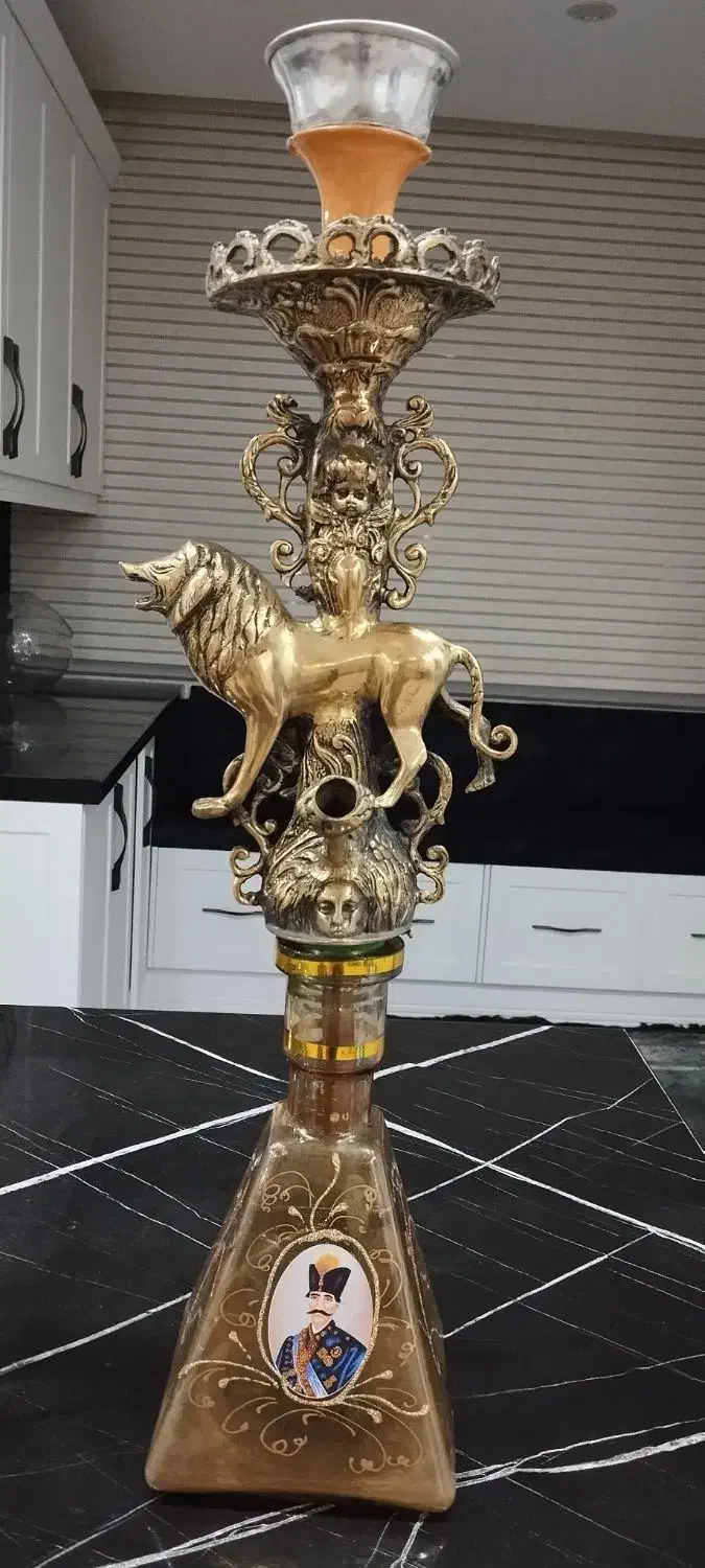 قلیون برنجی قلمکاری سنگین وزن|کلکسیون اشیاء عتیقه|قم, شهرک قدس|دیوار