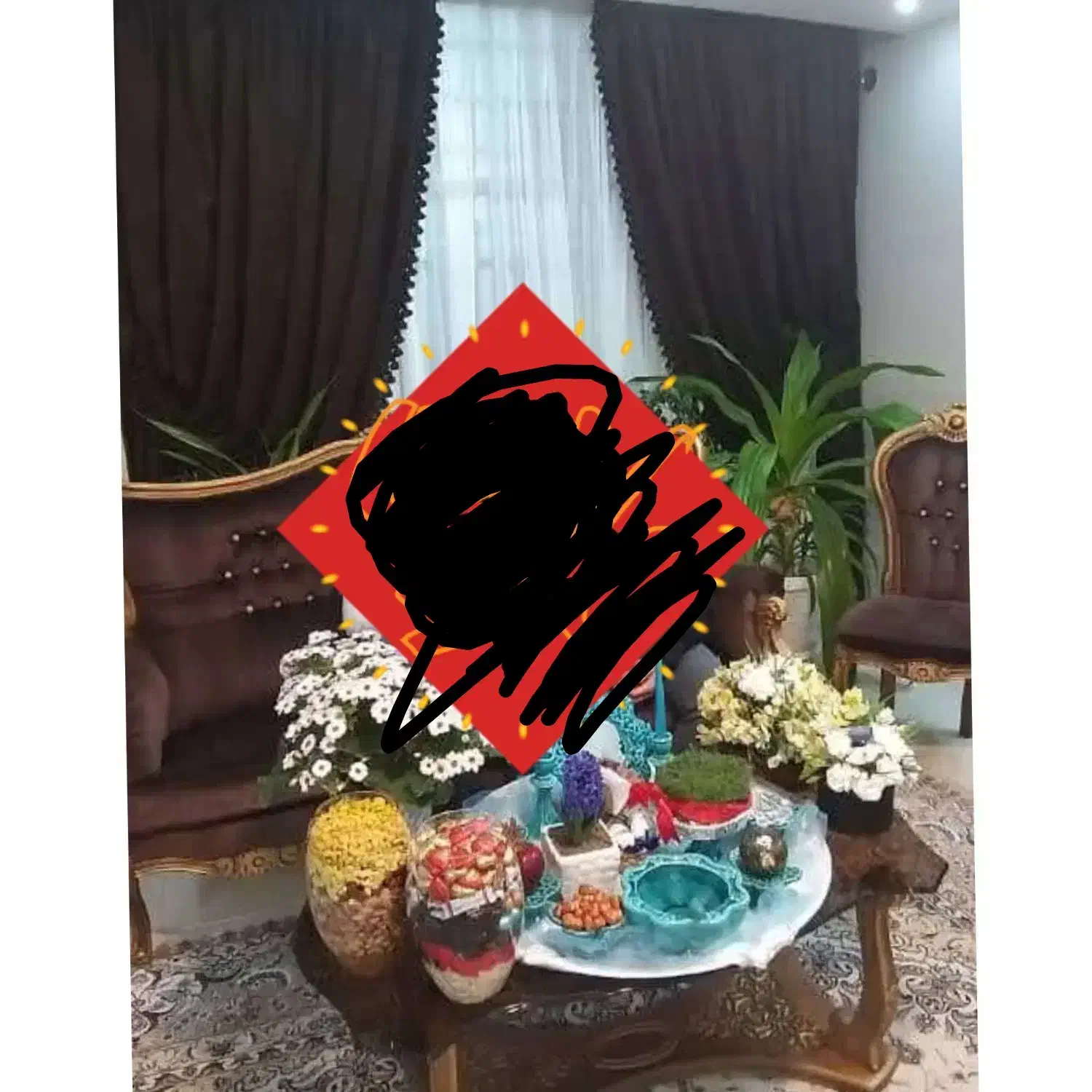 پرده ی مخمل ترک .|پرده، رانر، رومیزی|شاهین‌شهر, طالقانی|دیوار