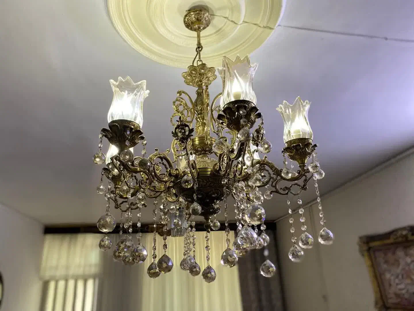 لوستر برنز اصل|لوستر و چراغ آویز|خرم‌آباد, |دیوار