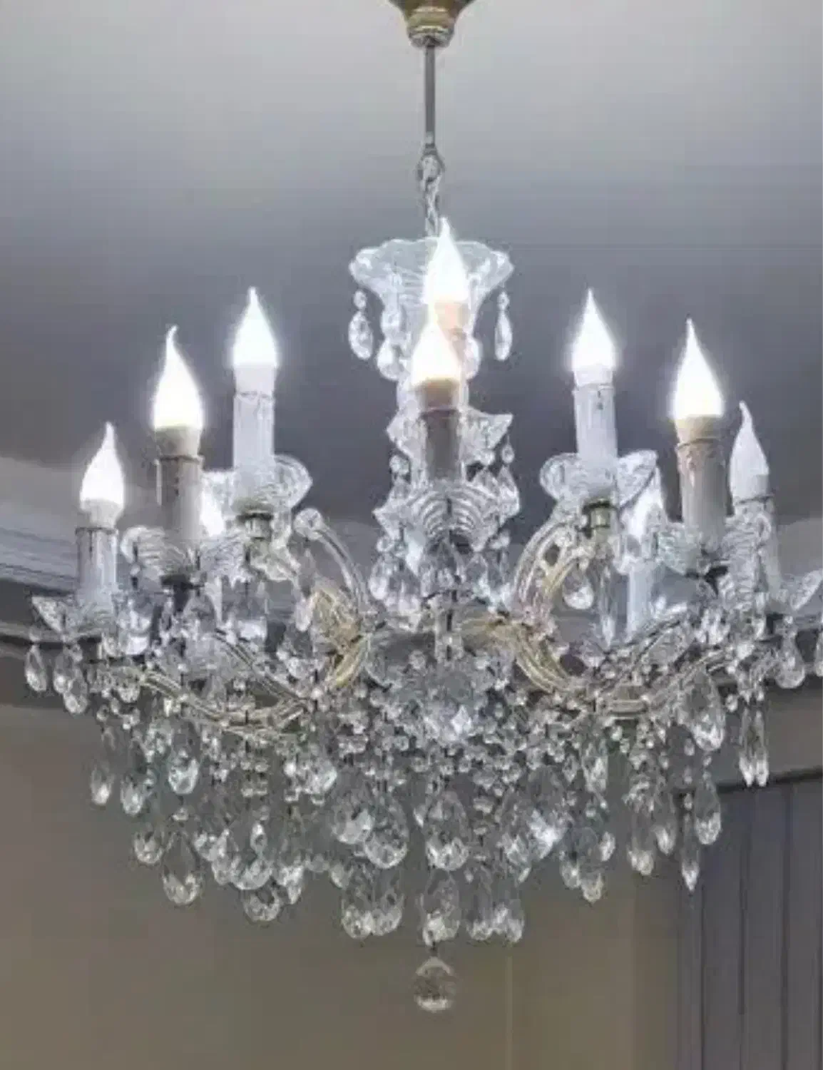 لوستر کریستالی ۱۲شعله ۳عدد|لوستر و چراغ آویز|تبریز, |دیوار