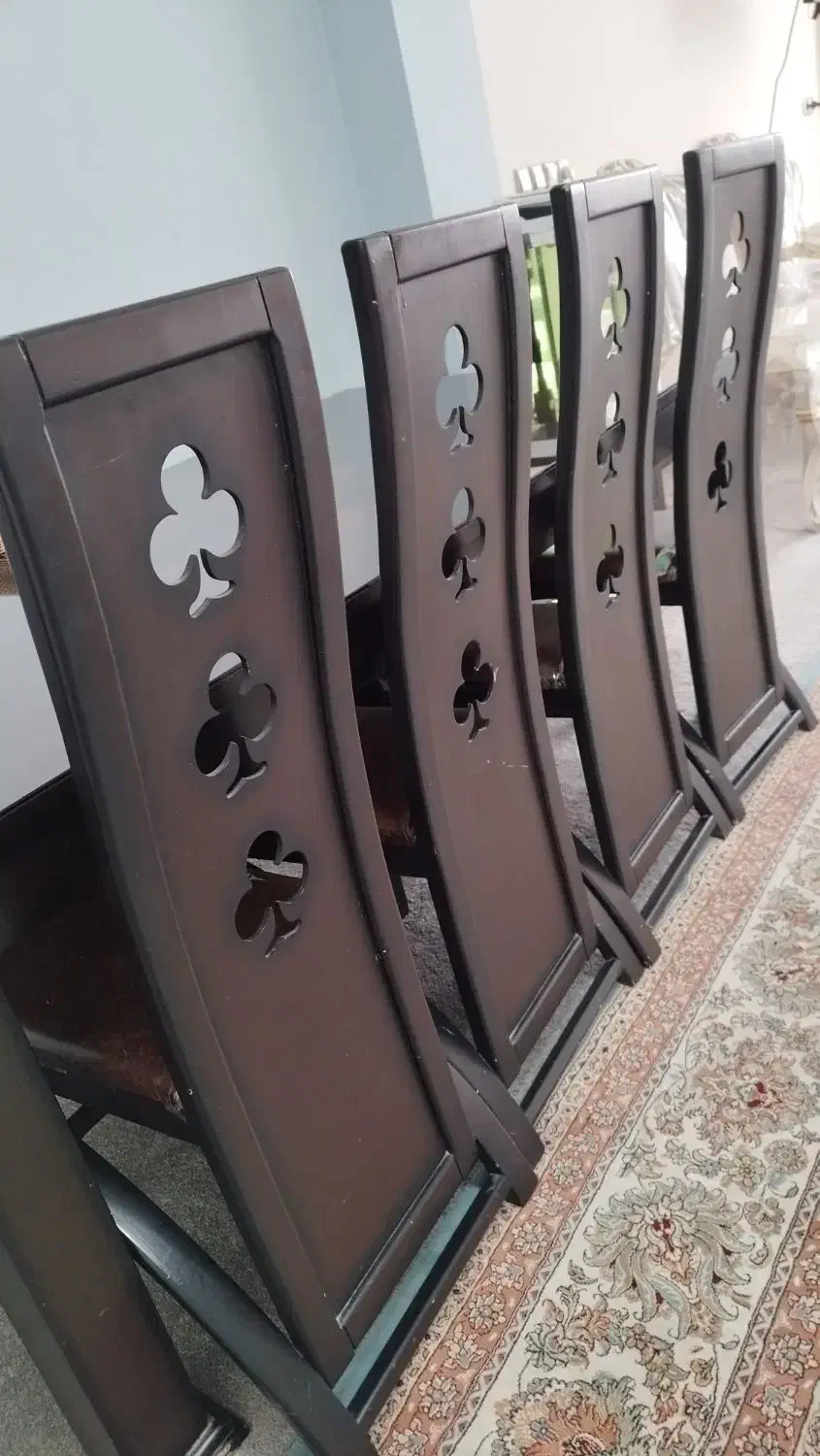 میز ناهار خوری۸نفره کار کرده|میز و صندلی غذاخوری|نجفآباد, منتظری شمالی|دیوار