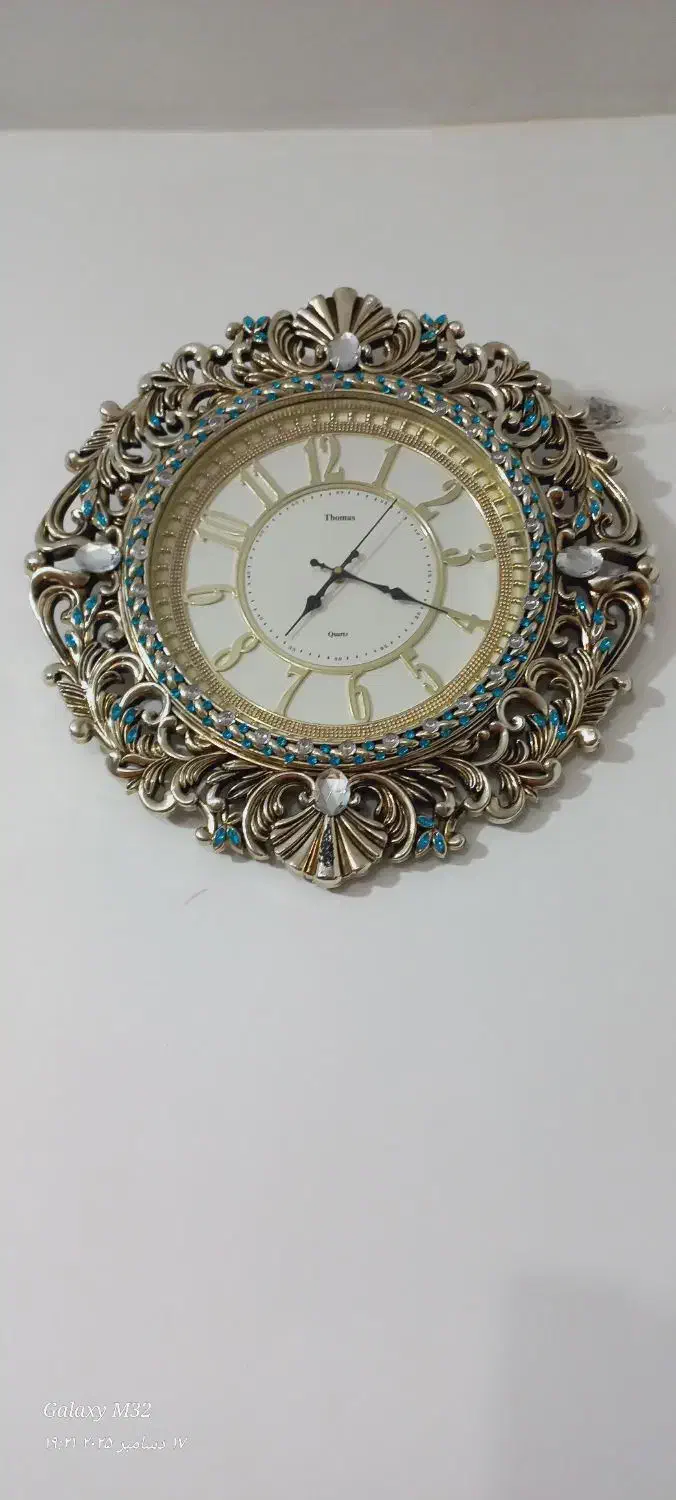 رومیزی ترمه.ساعت دیواری.رومیزی  پارچه ترمه|گلیم، جاجیم، گبه|ملایر, |دیوار