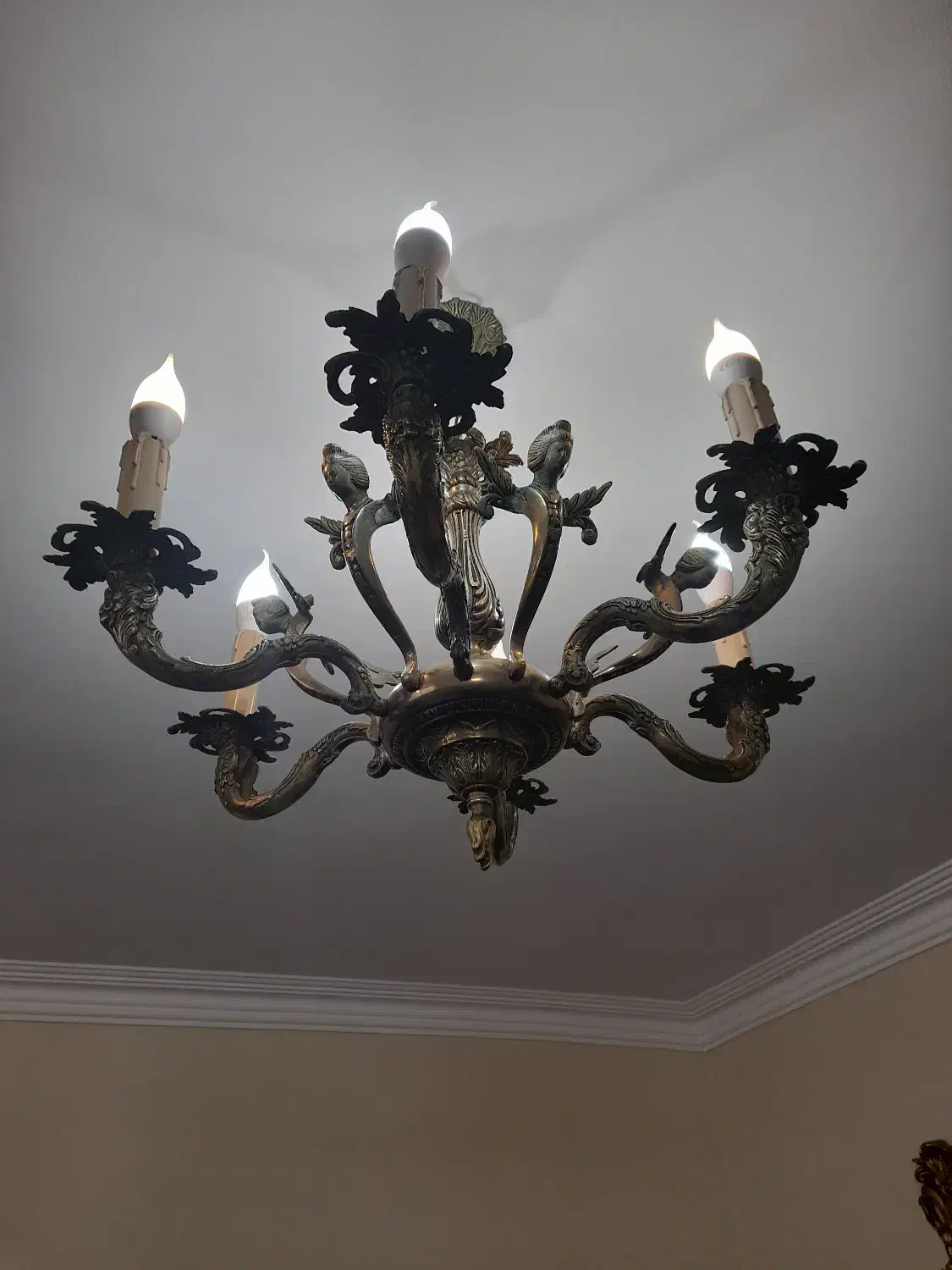 لوستر 6 شاخه برنزی|لوستر و چراغ آویز|تهران, دانشگاه شریف|دیوار