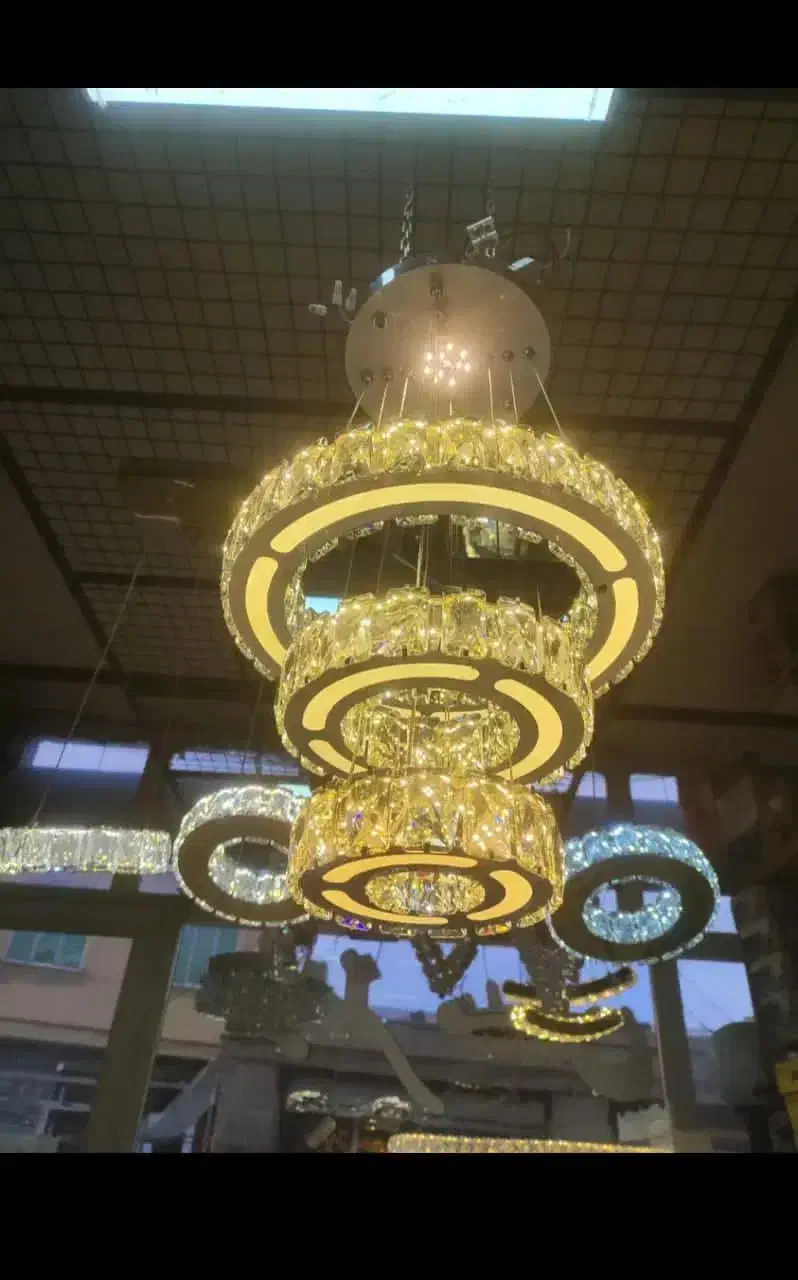 لوستر کریستالی سایز ۳۰-۲۰-۱۵|لوستر و چراغ آویز|تبریز, |دیوار