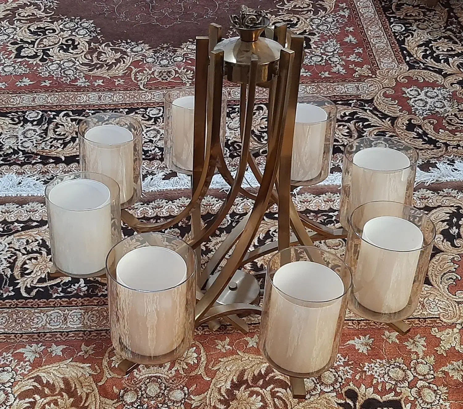 لوستر ۸ شاخه برنز|لوستر و چراغ آویز|شاهین‌شهر, فردوسی|دیوار