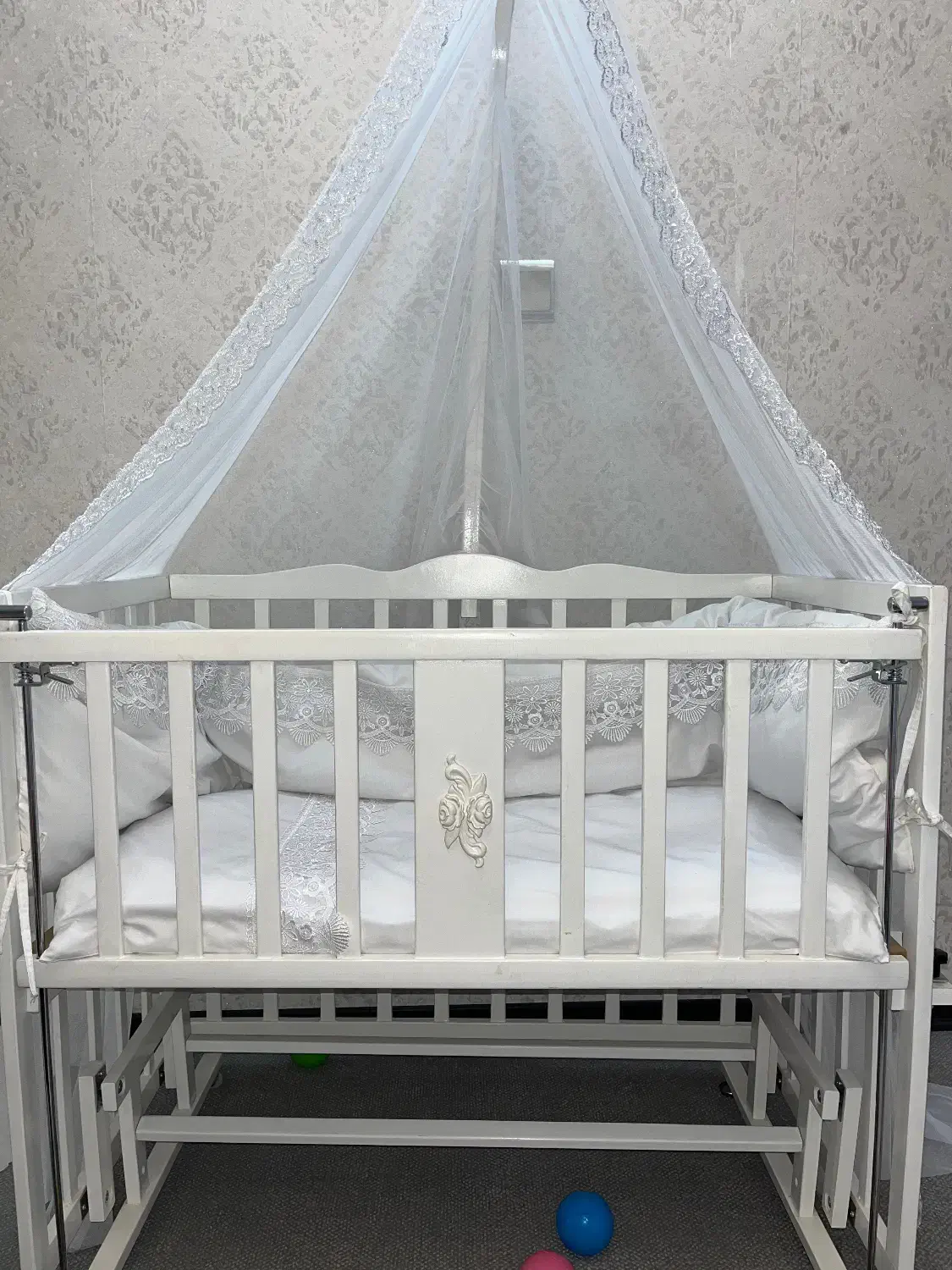 گهواره نوزاد تا ۳/۴ سال مناسب|تخت و سرویس خواب|فولادشهر, C3|دیوار