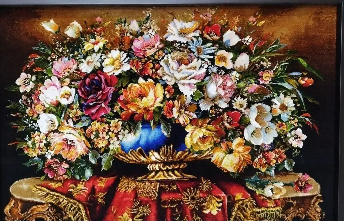 تابلو فرش دستبافت گل/تابلوفرش ماندگار نقدو اقساط|تابلو فرش|تهران, لویزان|دیوار