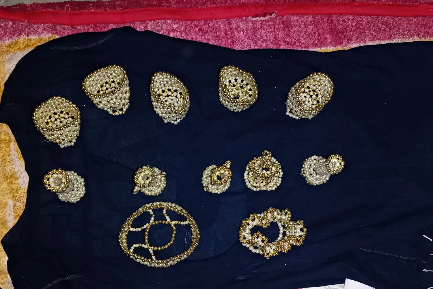 سرویس چایخوری مونجوق دوزی مروارید دوزی ناب|صنایع دستی و سایر لوازم تزئینی|تهران, فلاح|دیوار