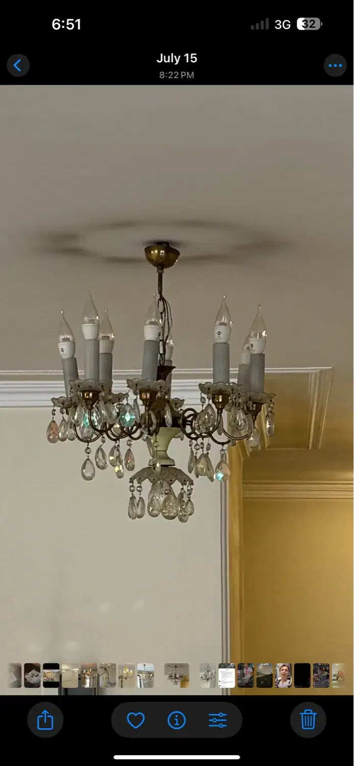 لوستر شیشه ای|لوستر و چراغ آویز|شیراز, بعثت|دیوار