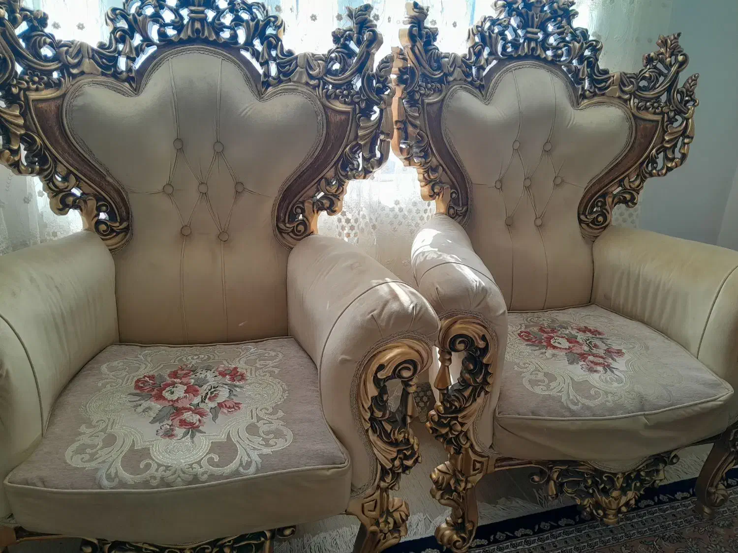 مبل سلطنتی با چوب راش|مبلمان خانگی و میز عسلی|نهاوند, |دیوار