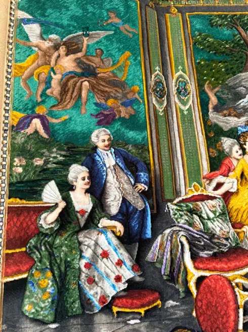 تابلوفرش دستبافت زیبا و لاکچری جمع خانوادگی|تابلو فرش|تهران, جردن|دیوار