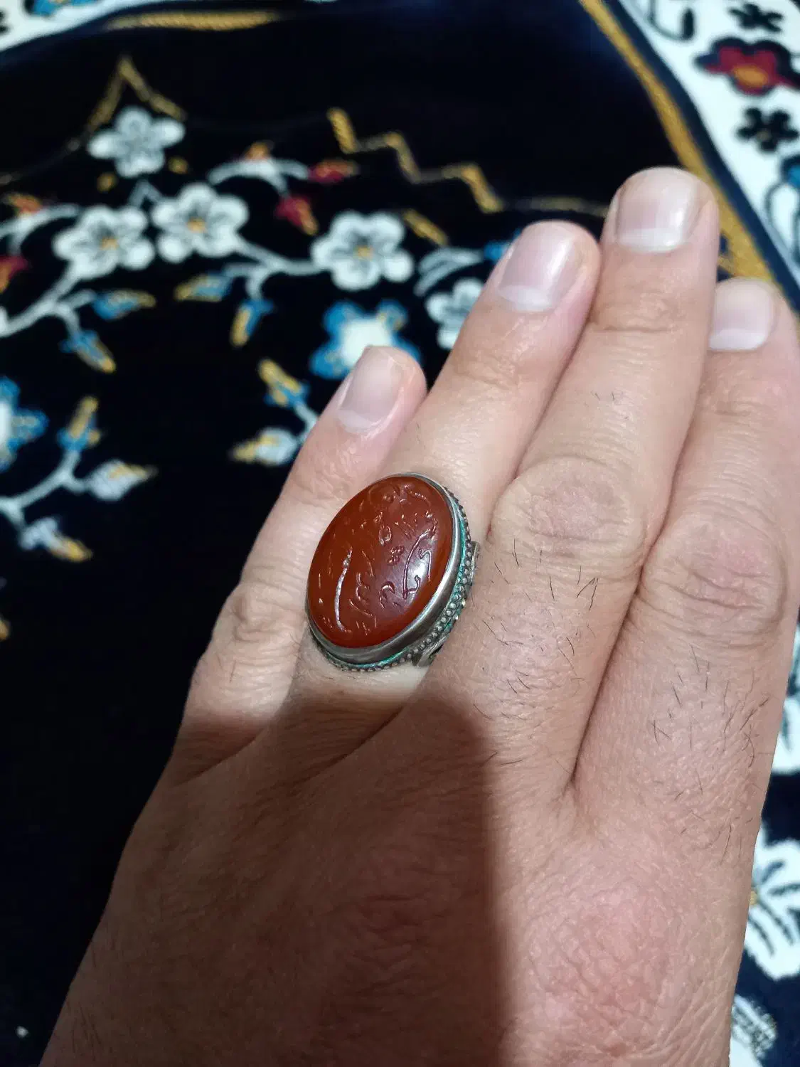 فروش  دو انگشتر نقره و پلاک سنگ عقیق برای گردنبند|جواهرات|کرج, حیدرآباد|دیوار