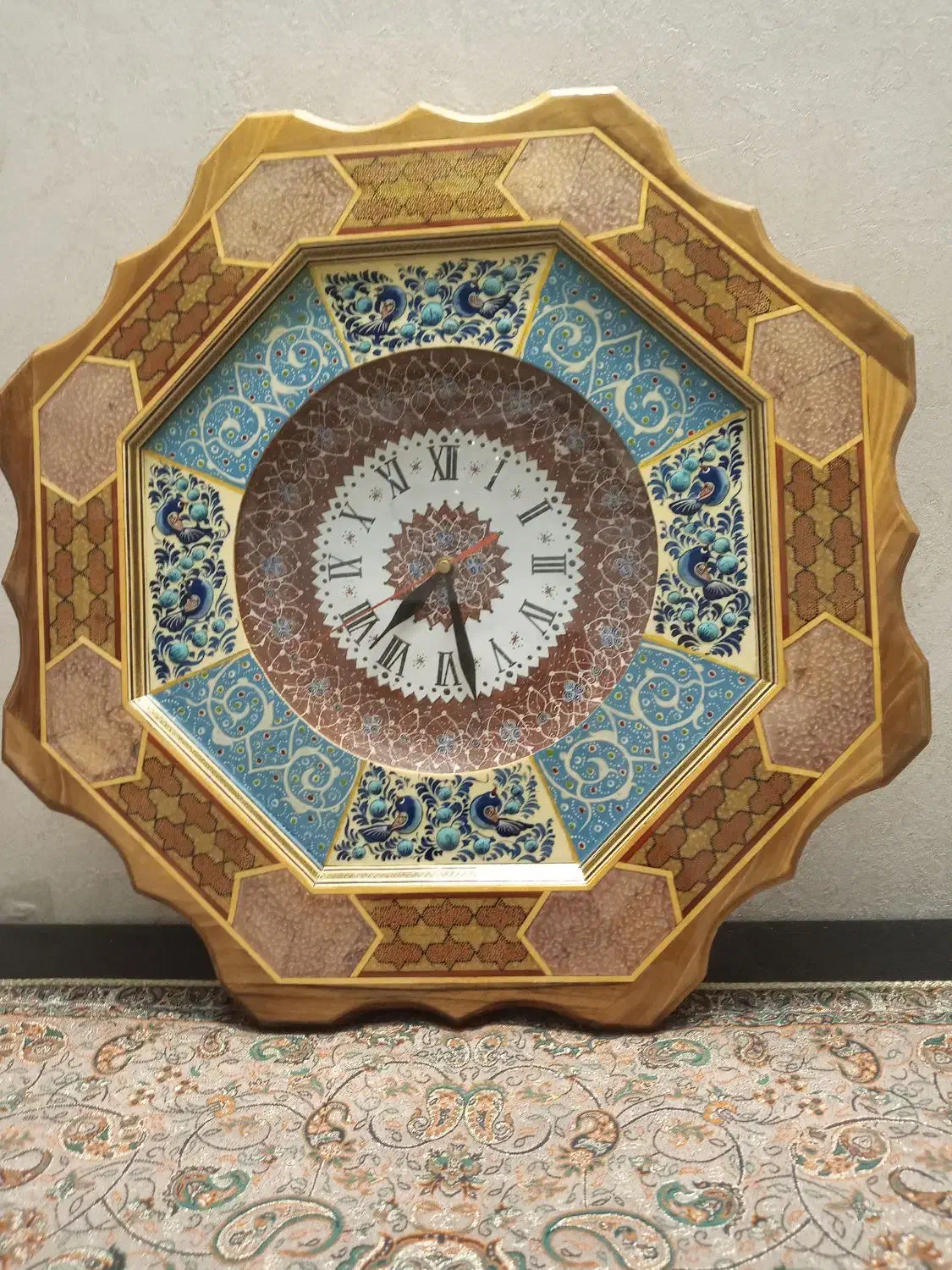 ساعت دیواری تمام چوب مینیاتوری کاردست|ساعت دیواری و تزئینی|کاشان, دانش|دیوار