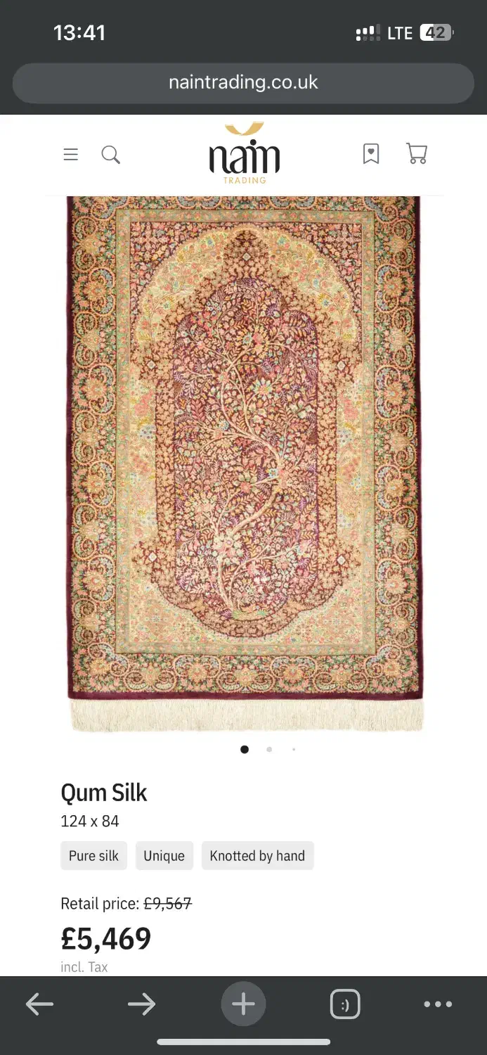 تابلو فرش دستبافت نو - بافت قم عزتی|تابلو فرش|سمنان, |دیوار