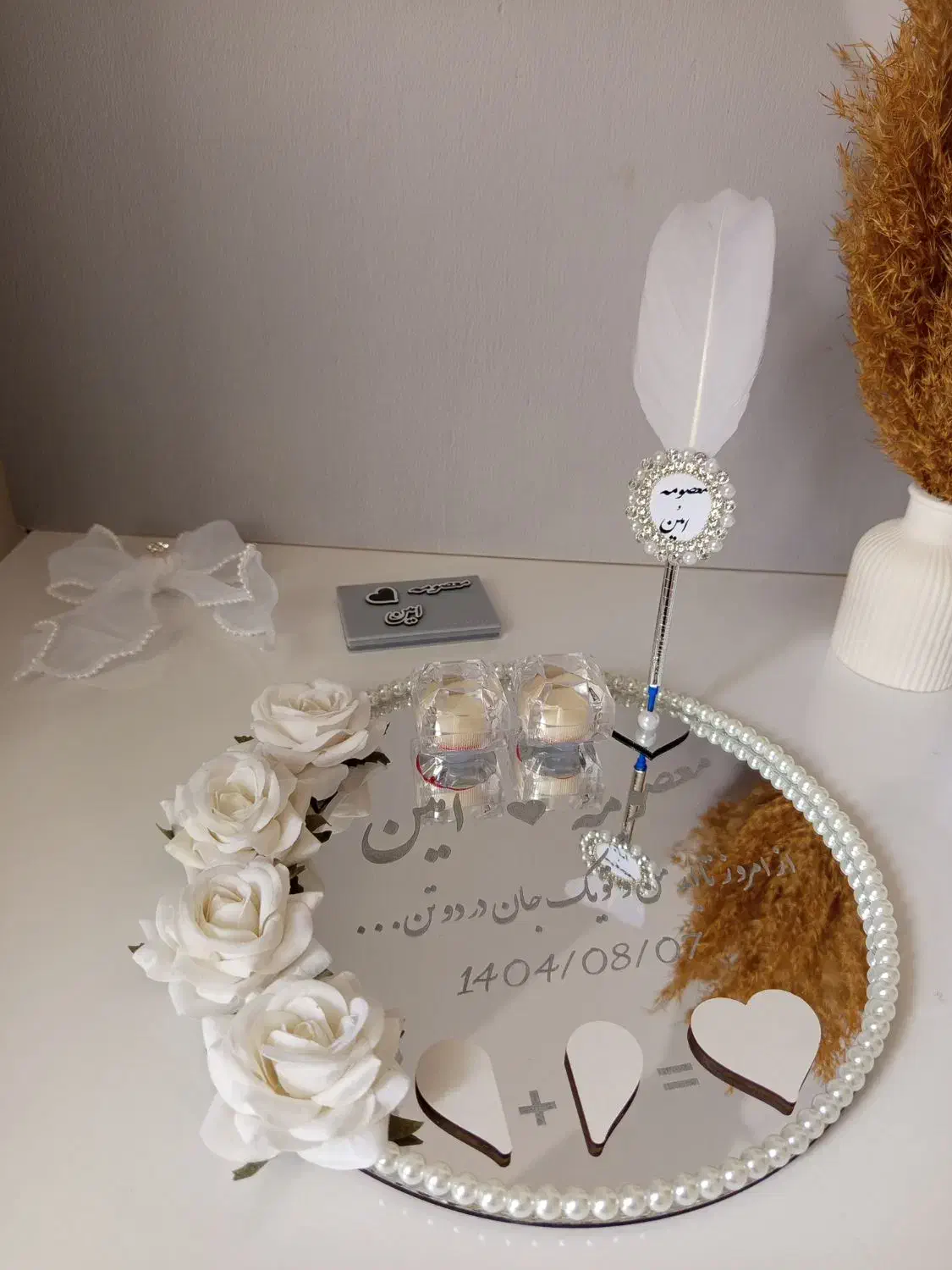 فروش استند اثر انگشت و جا حلقه و ست عقد|صنایع دستی و سایر لوازم تزئینی|صوفیان, |دیوار