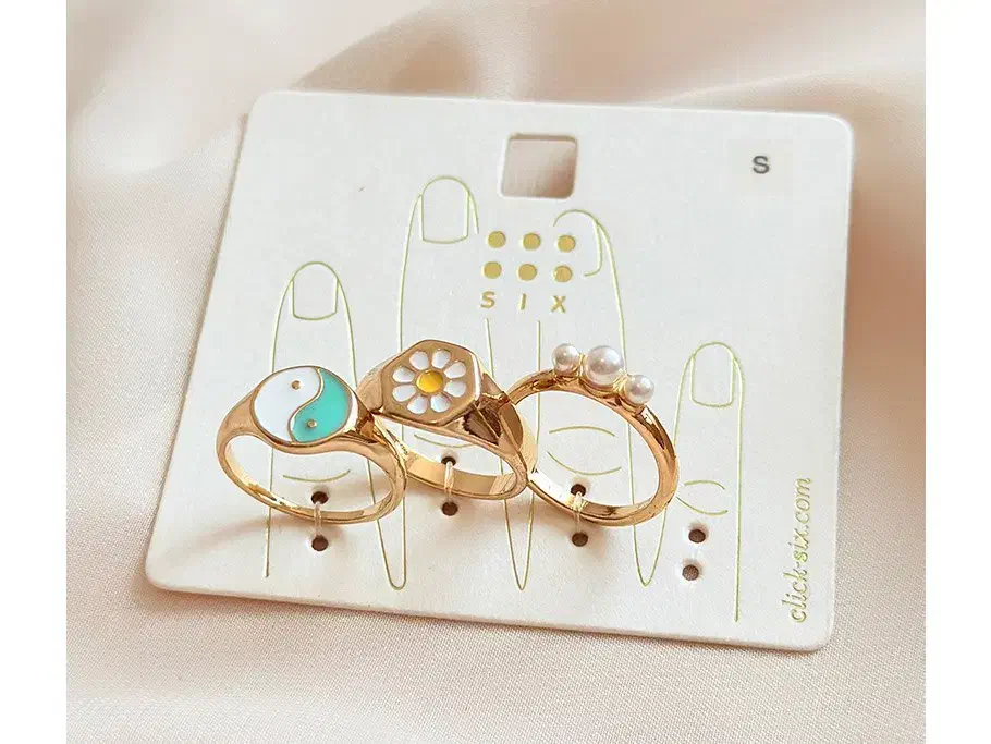 انگشتر پکی طرح دار بابونه و ین و یانگ چند رنگ|بدلیجات|تبریز, |دیوار