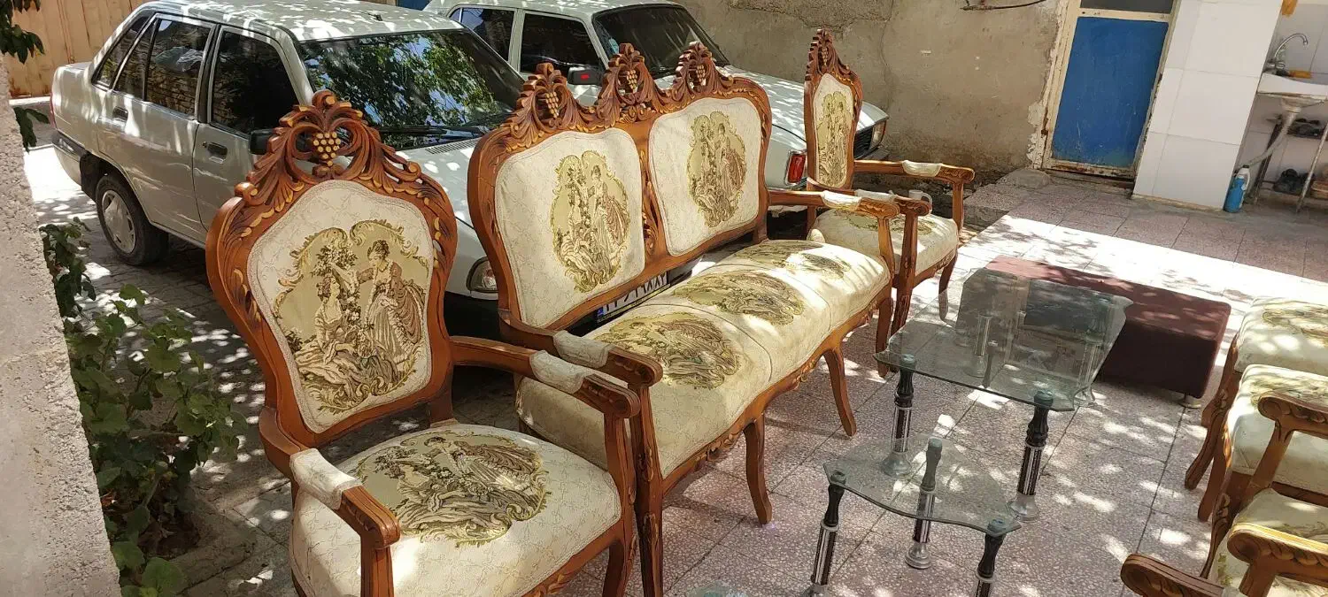 مبل 9 نفره سلطنتی|مبلمان خانگی و میز عسلی|مرودشت, فیروزی|دیوار