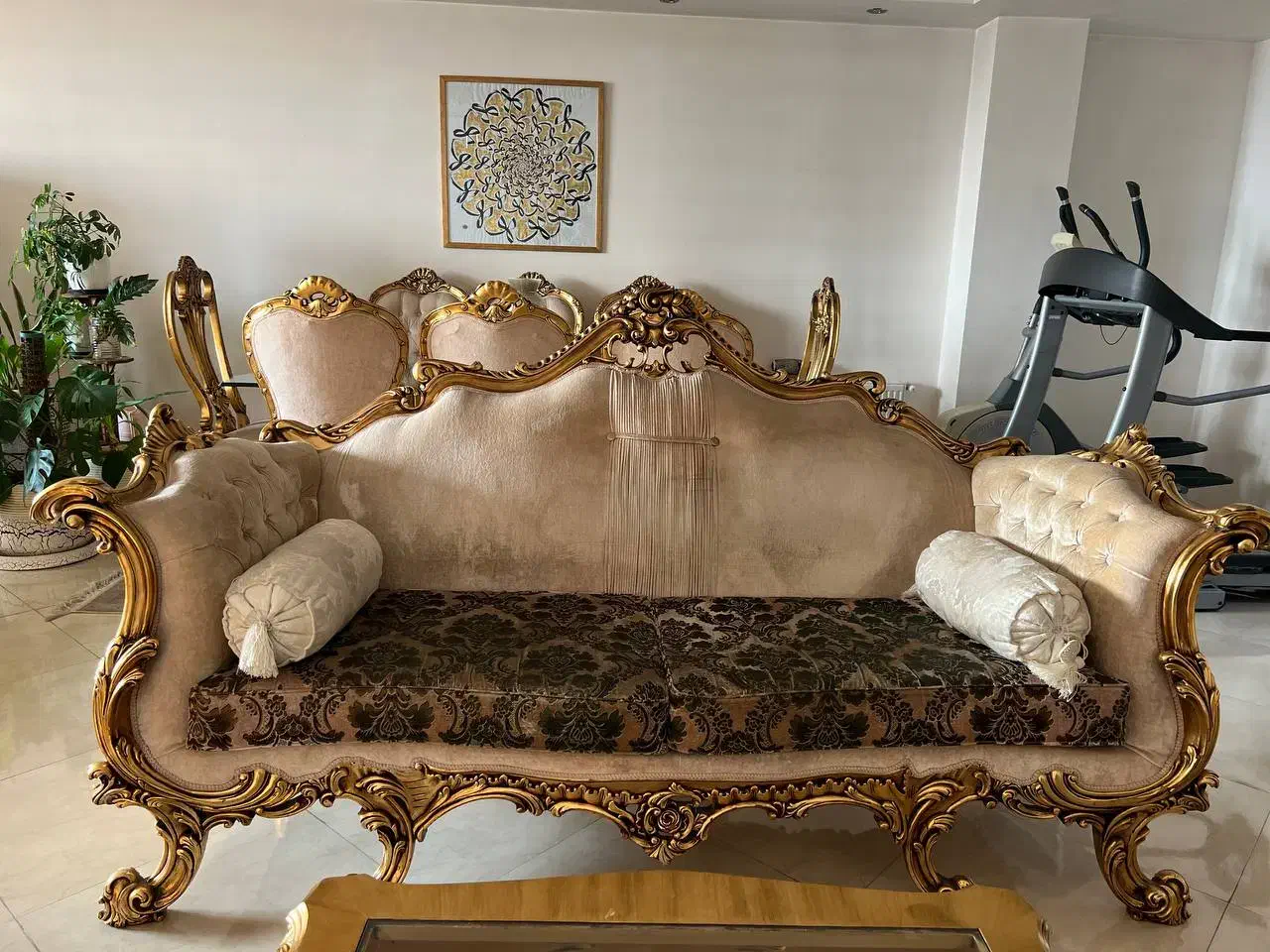 مبلمان سلطنتی چوب اصل و منبت کاری شده درجه یک|مبلمان خانگی و میز عسلی|اندیشه, اندیشه فاز ۳|دیوار