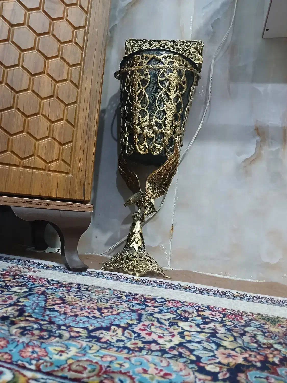 سطل و جا دستمال  و گلدان برنج|صنایع دستی و سایر لوازم تزئینی|باغستان, |دیوار