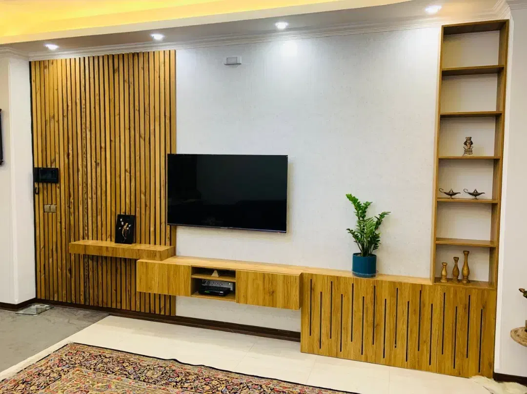 آینه دکورکاغذ دیواری بین کابینت طراحی بازسازی کناف|آینه|کرمان, |دیوار