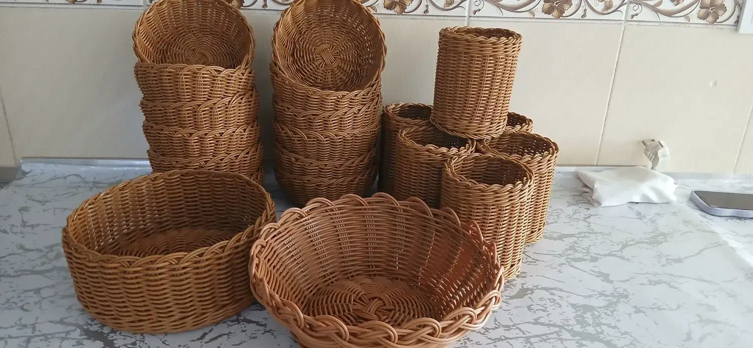 انواع سبد حصیری پلاستیکی|صنایع دستی و سایر لوازم تزئینی|فرمهین, |دیوار