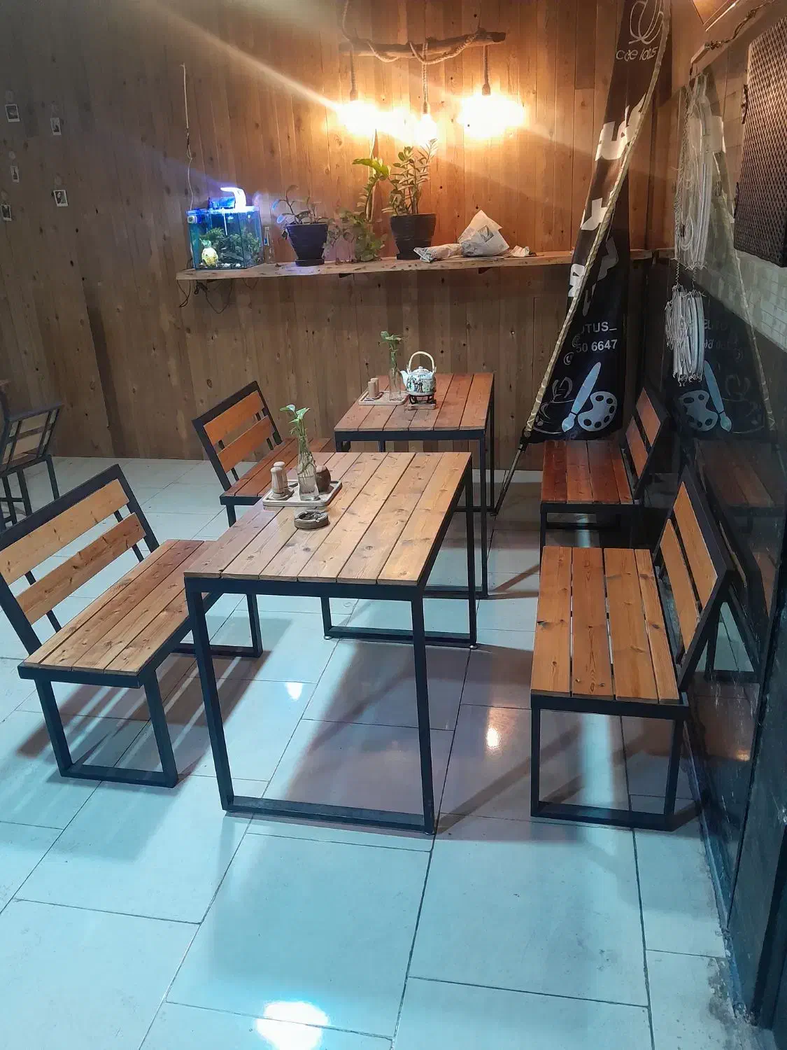 میز و صندلی کافه باغ ناهارخوری نیمکت چوبی ترموود|میز و صندلی غذاخوری|تهران, شهید رجایی|دیوار