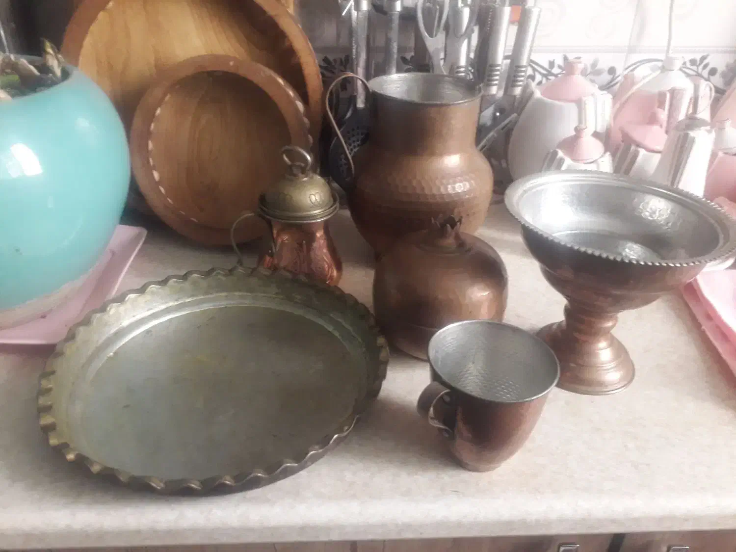 ظروف مسی|کلکسیون اشیاء عتیقه|پاکدشت, پاکدشت (مامازند)|دیوار