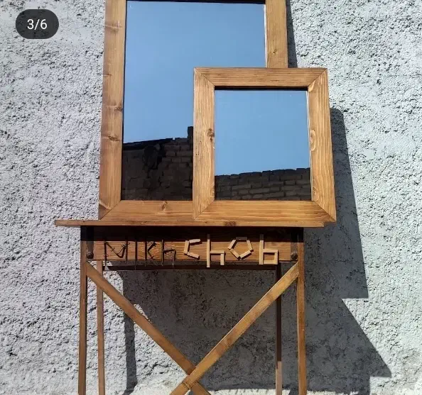 آیینه قدی و رو میزی چوبی|آینه|ری, علایین|دیوار