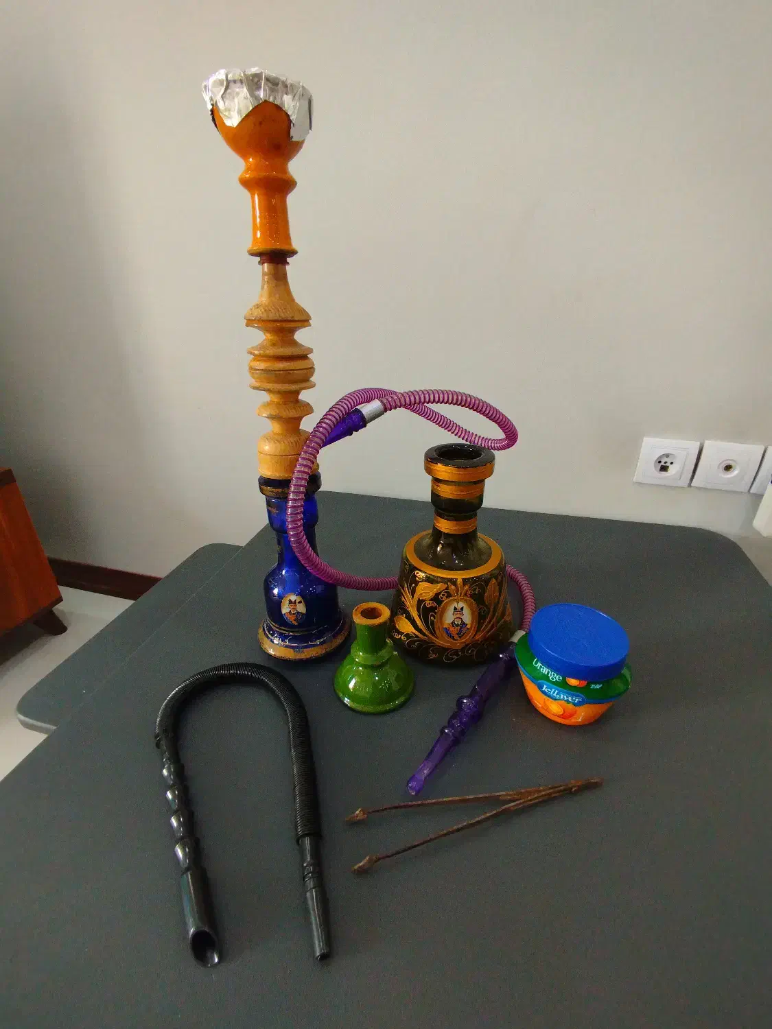 قلیان با لوازم اضافه + زغال سرخ کن برقی|کلکسیون و سرگرمی|پردیس, فاز ۸|دیوار