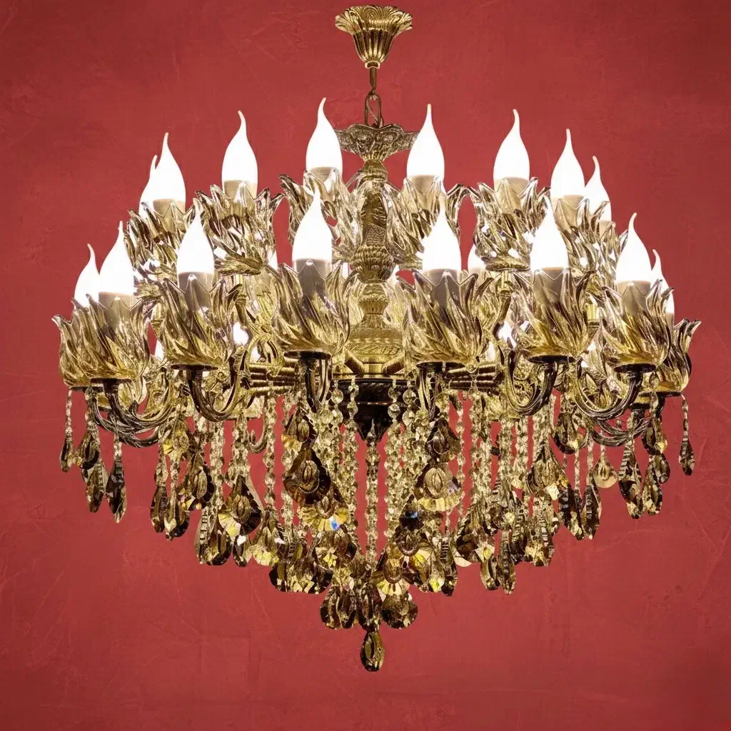 لوستر 2‌2 شعله / طرح تعویض لوستر کهنه برنج با نو|لوستر و چراغ آویز|تهران, نعمت‌آباد|دیوار