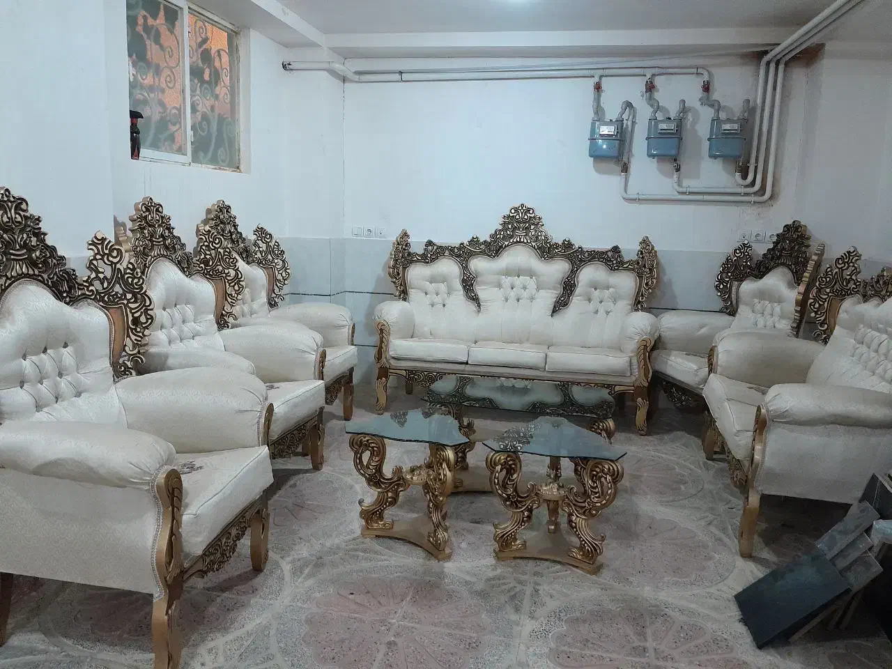 مبل سلطنتی۹نفره|مبلمان خانگی و میز عسلی|سنندج, |دیوار