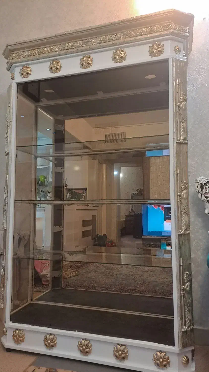 گنجه چوب فرفورژه طرح تخت جمشید|بوفه، ویترین، کنسول|گلبهار, شهر جدید گلبهار|دیوار