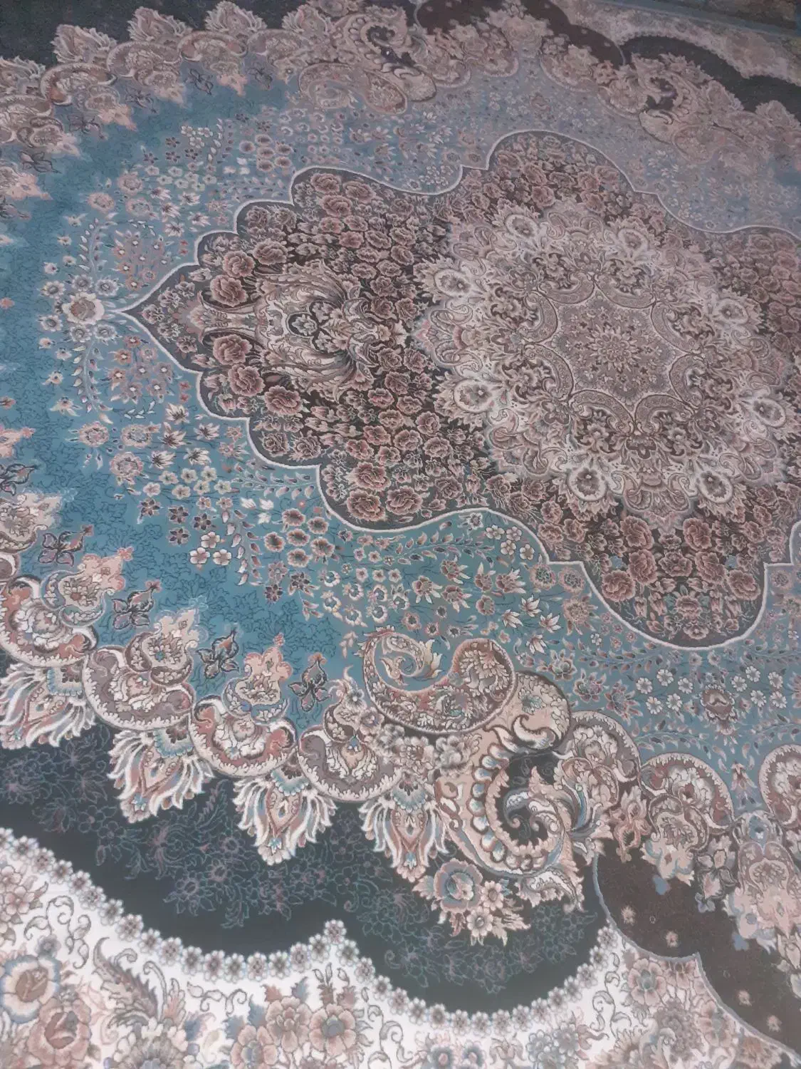 4تا قالی دوازده متری تمام نخ فیروزه ی|فرش|خرمآباد, |دیوار