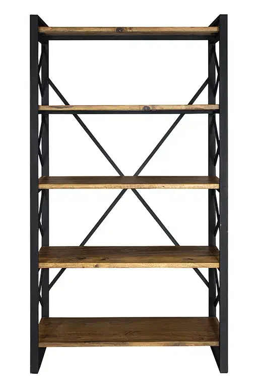 کتابخانه ۵ طبقه چوب و فلز|کتابخانه، شلف، قفسههای دیواری|کیش, |دیوار