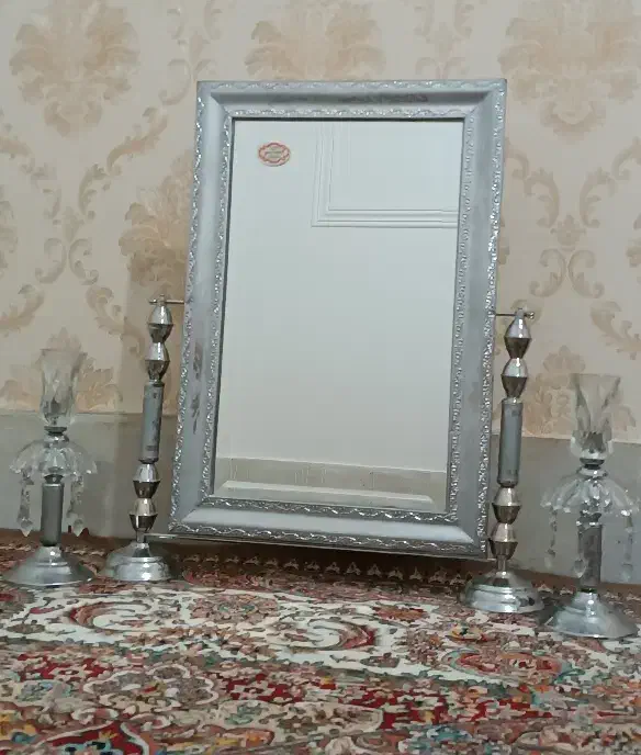 آینه و شمعدان کاملا نو و سالم|آینه|زاهدان, |دیوار