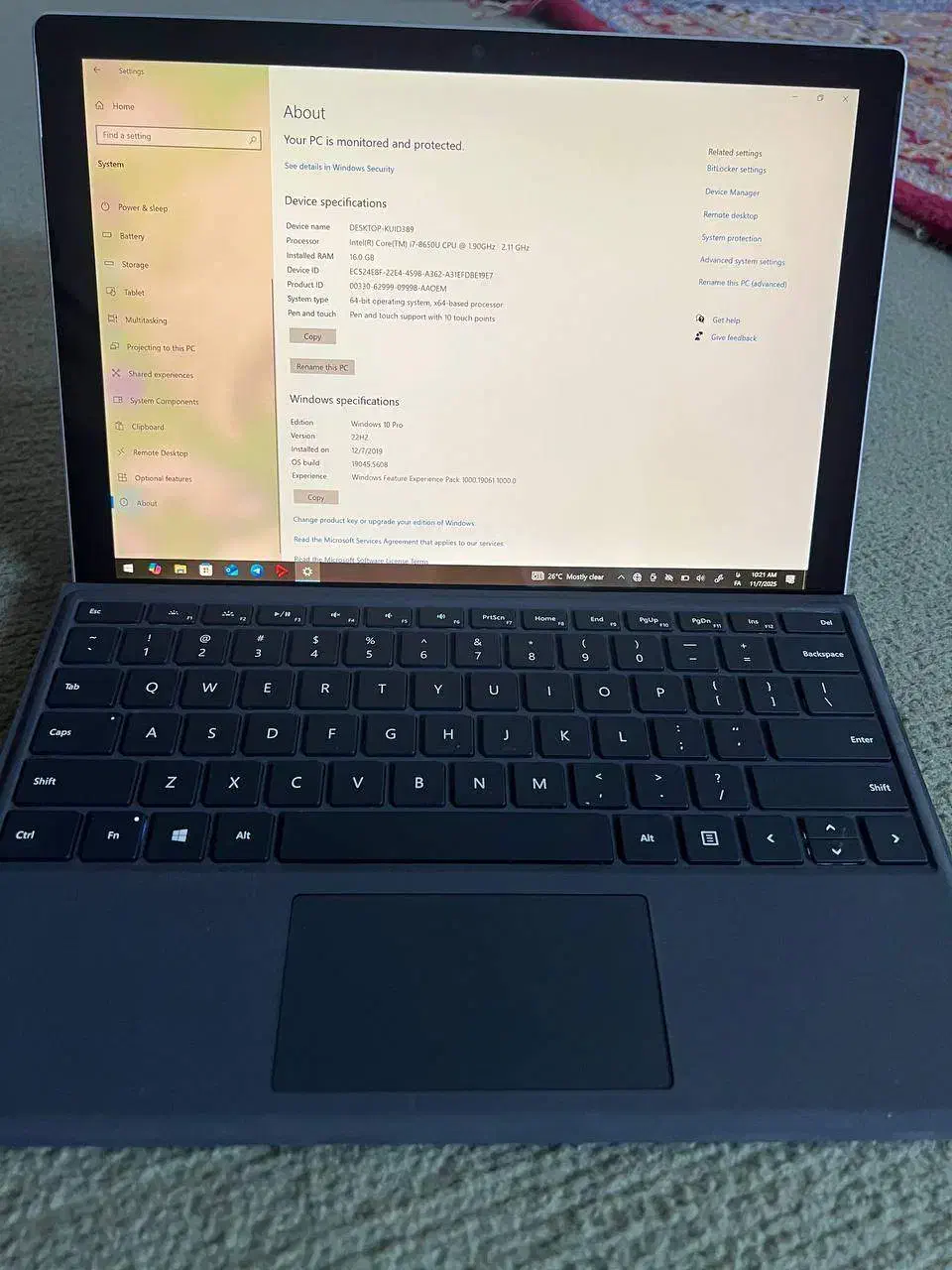 Surface Pro 6  Core i7 - 8650U 16GB Ram 1TB|رایانه همراه|فنوج, |دیوار