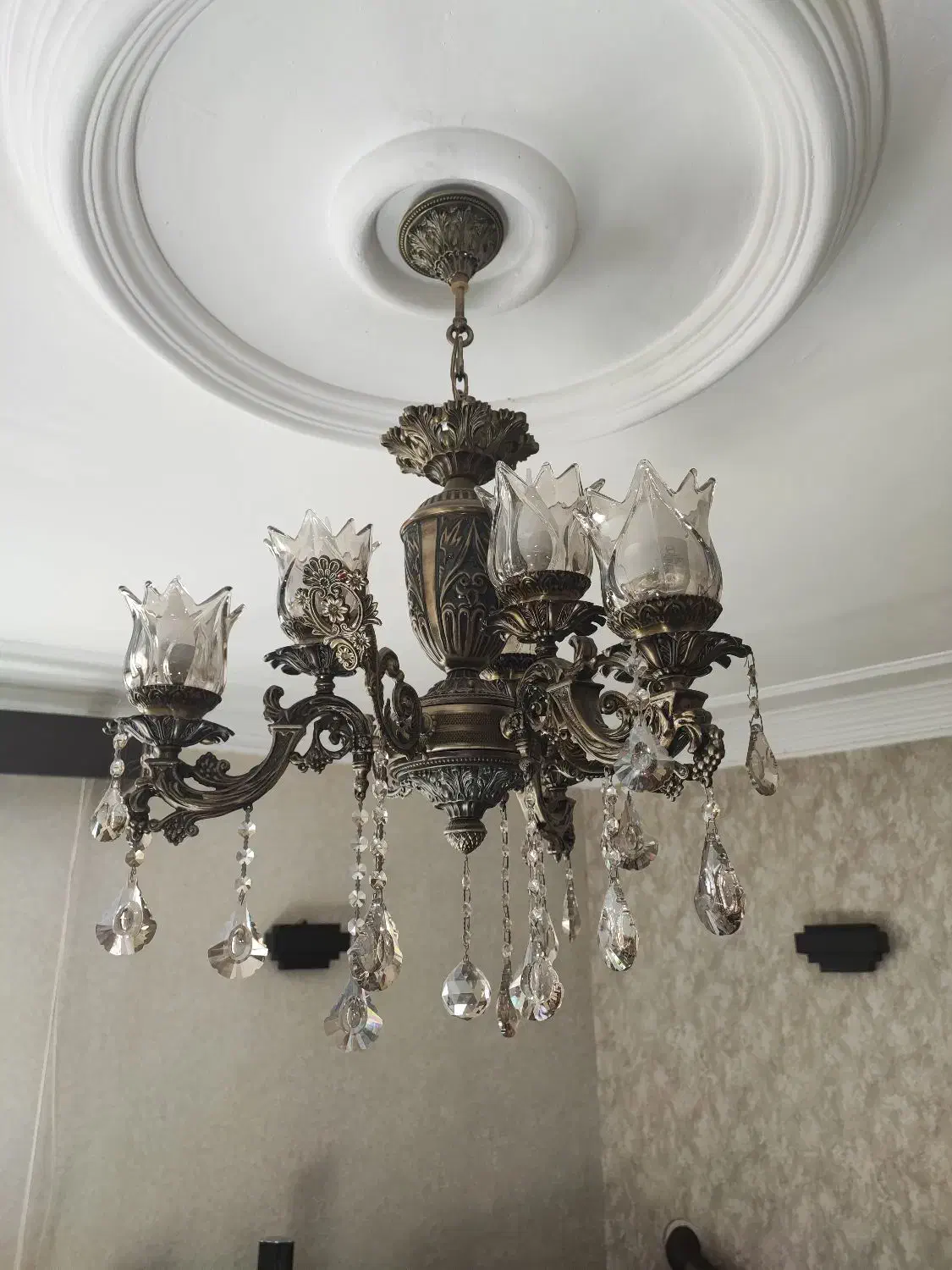 لوستر ۳ شاخه ۶ شعله|لوستر و چراغ آویز|مشهد, فرهنگیان (شهرک غرب)|دیوار