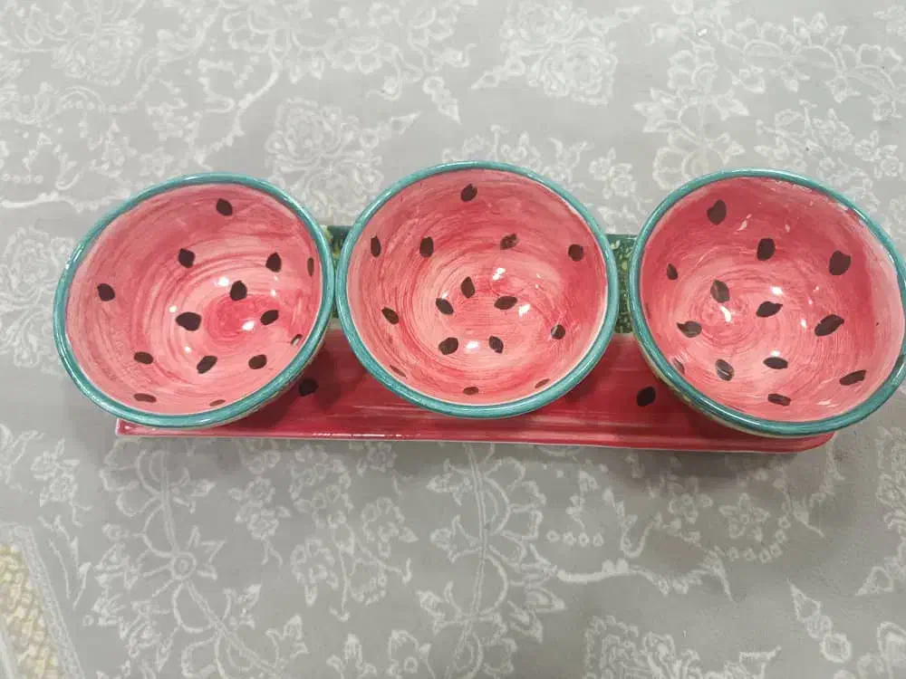 ظروف طرح هندوانه مخصوص شب یلدا|صنایع دستی و سایر لوازم تزئینی|فرخشهر, |دیوار