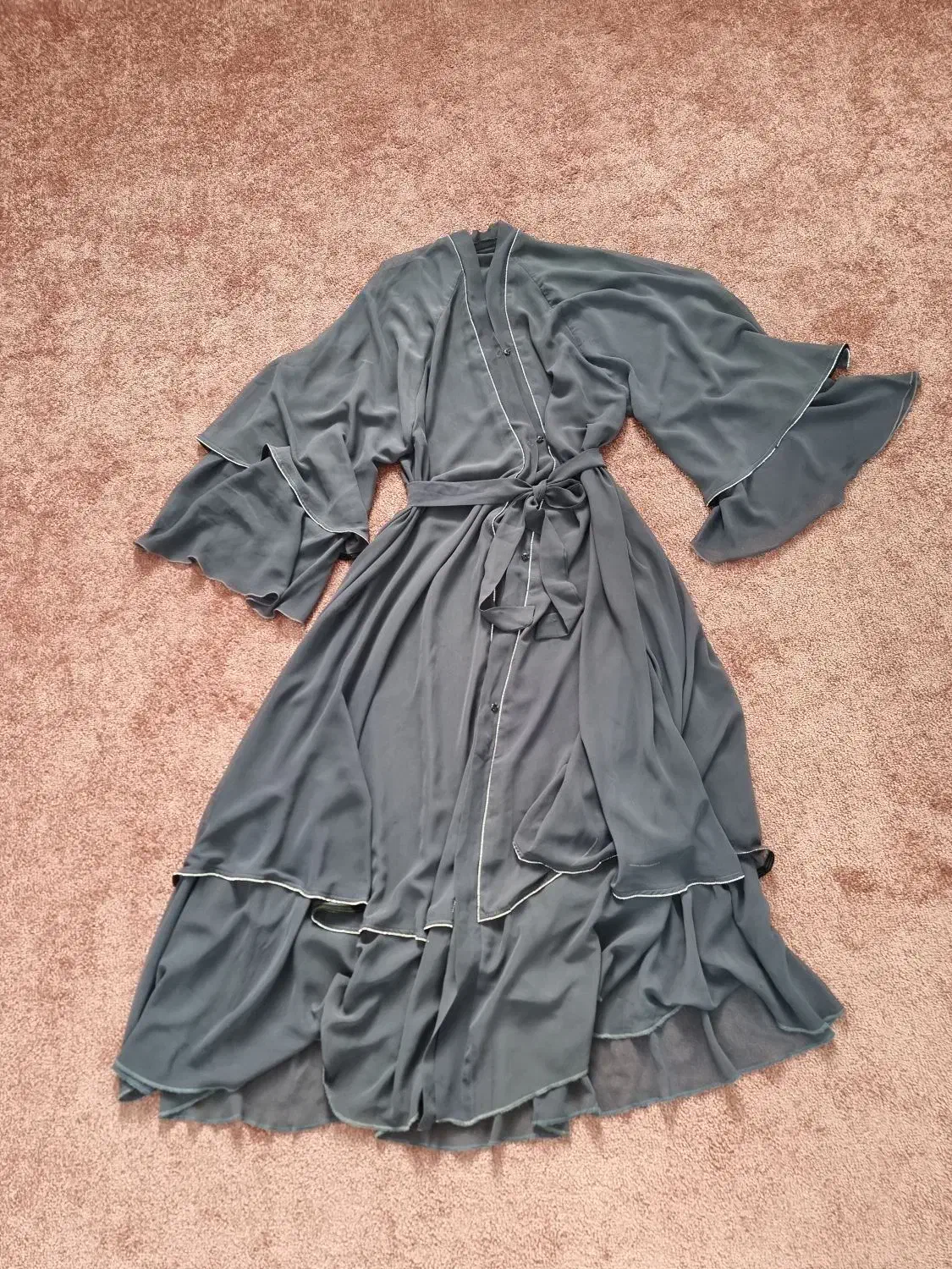 عبایه حریر در دورنگ طوسی،مشکی|لباس|بندر کنگان, |دیوار