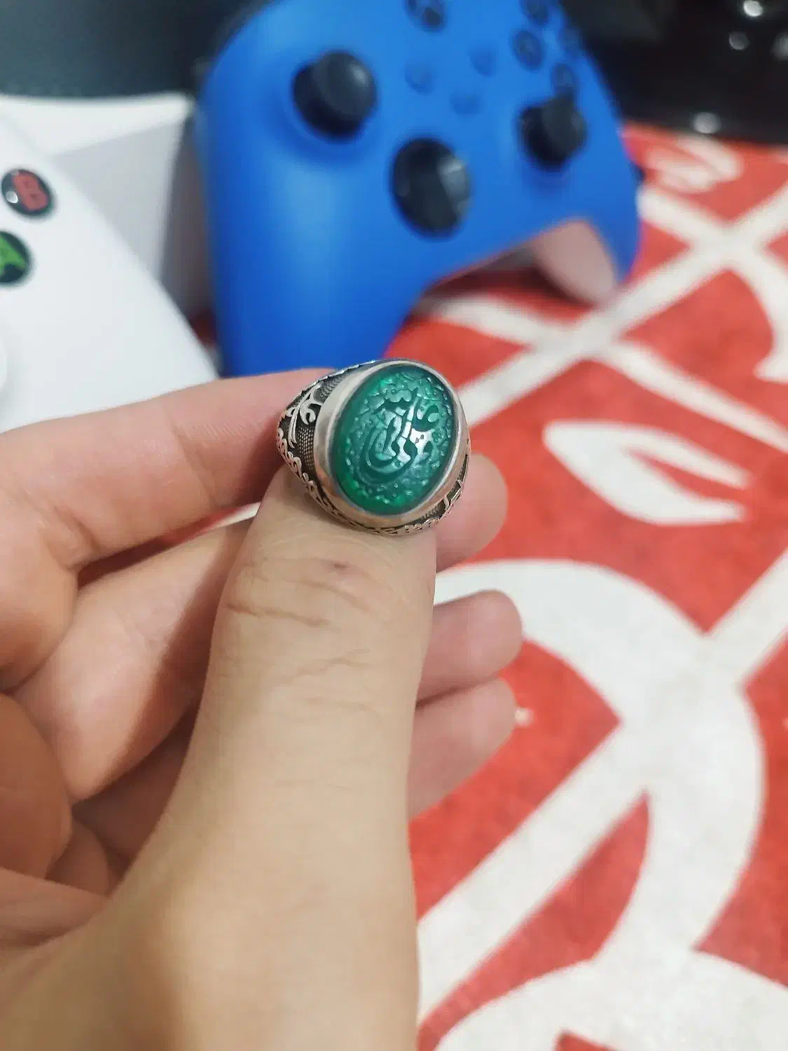 انگشتر عقیق سبز|زیورآلات و اکسسوری|رشت, استقامت ۱|دیوار