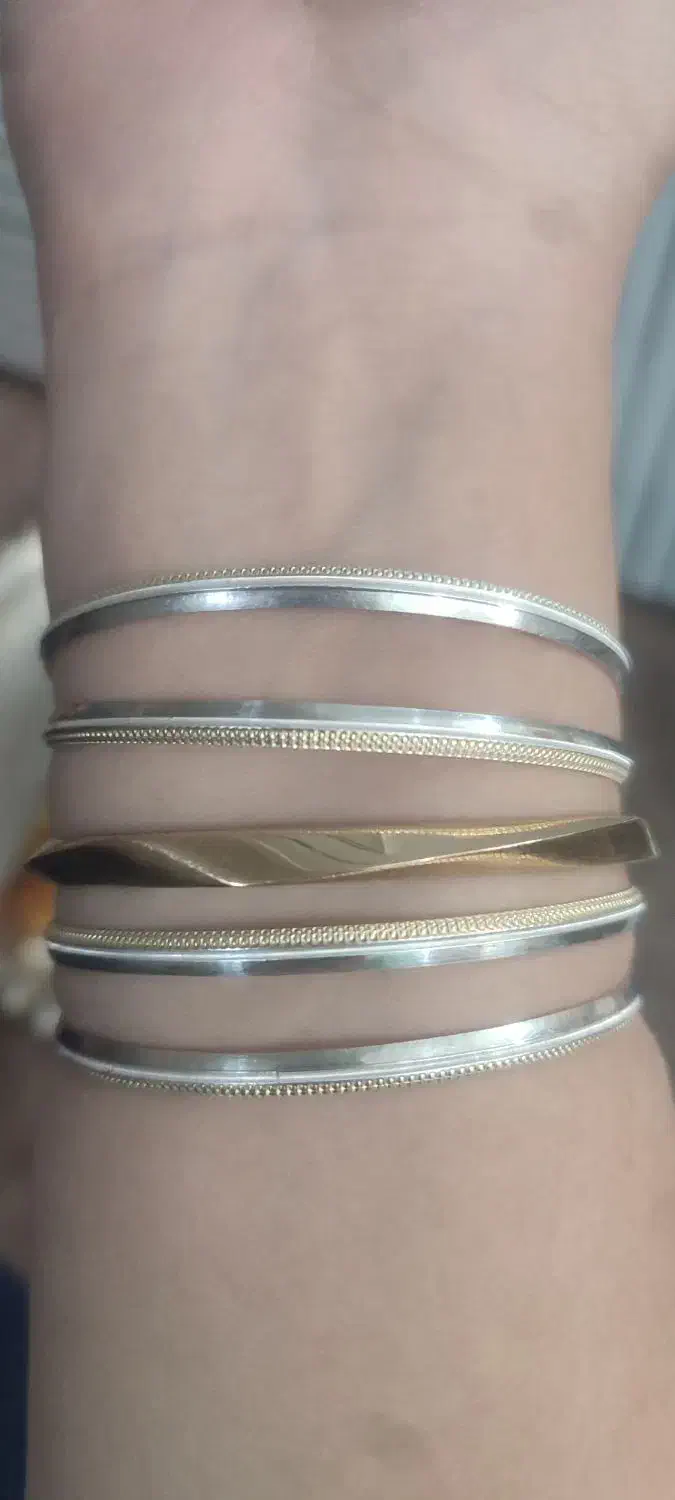 چهارتا النگو نقره 925 سایز سه|جواهرات|خرم‌آباد, |دیوار